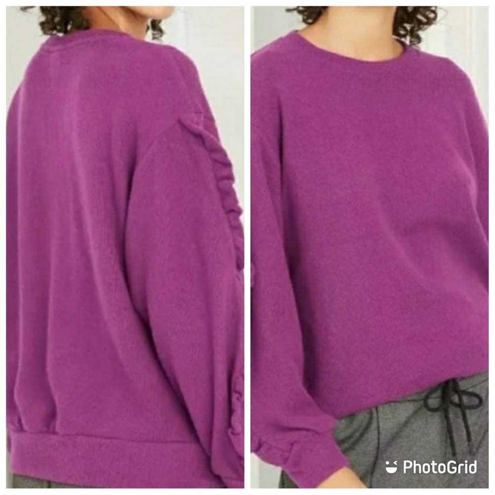 NWT! A New Day Purple Sweater Ruffle Sleeve